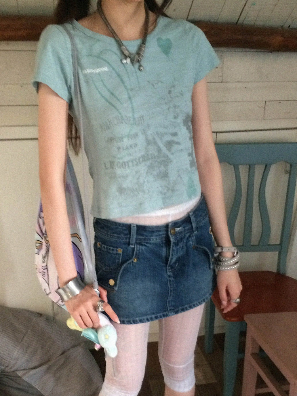 innomoood Castle Print Vintage Slim Short Women&