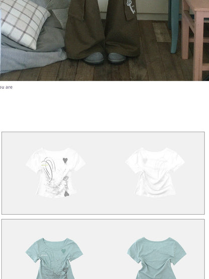 innomoood Castle Print Vintage Slim Short Women&