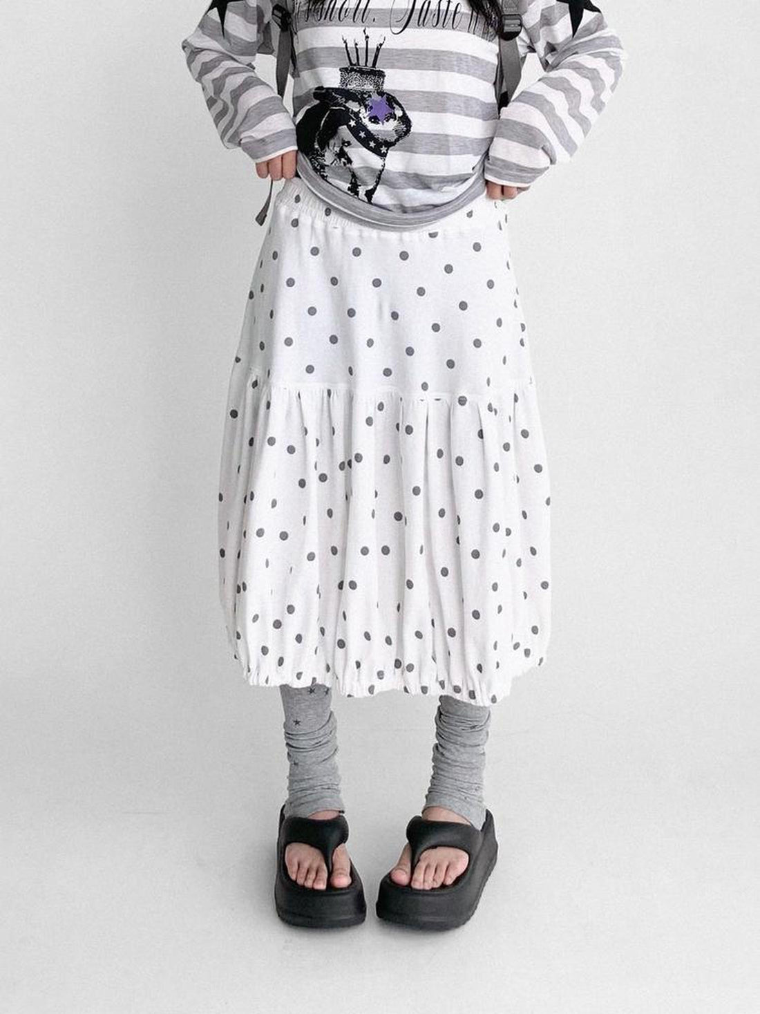 innomoood Coconut Bobble Dot Knitted Bloom Skirt