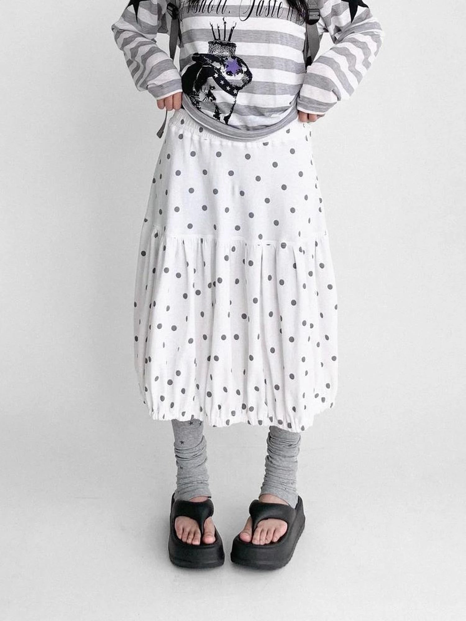 Coconut Bobble Dot Knitted Bloom Skirt