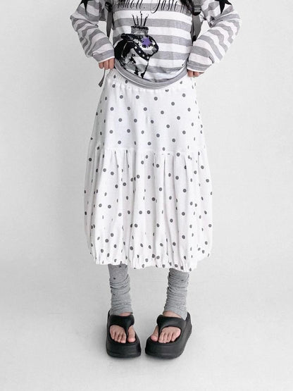 Coconut Bobble Dot Knitted Bloom Skirt