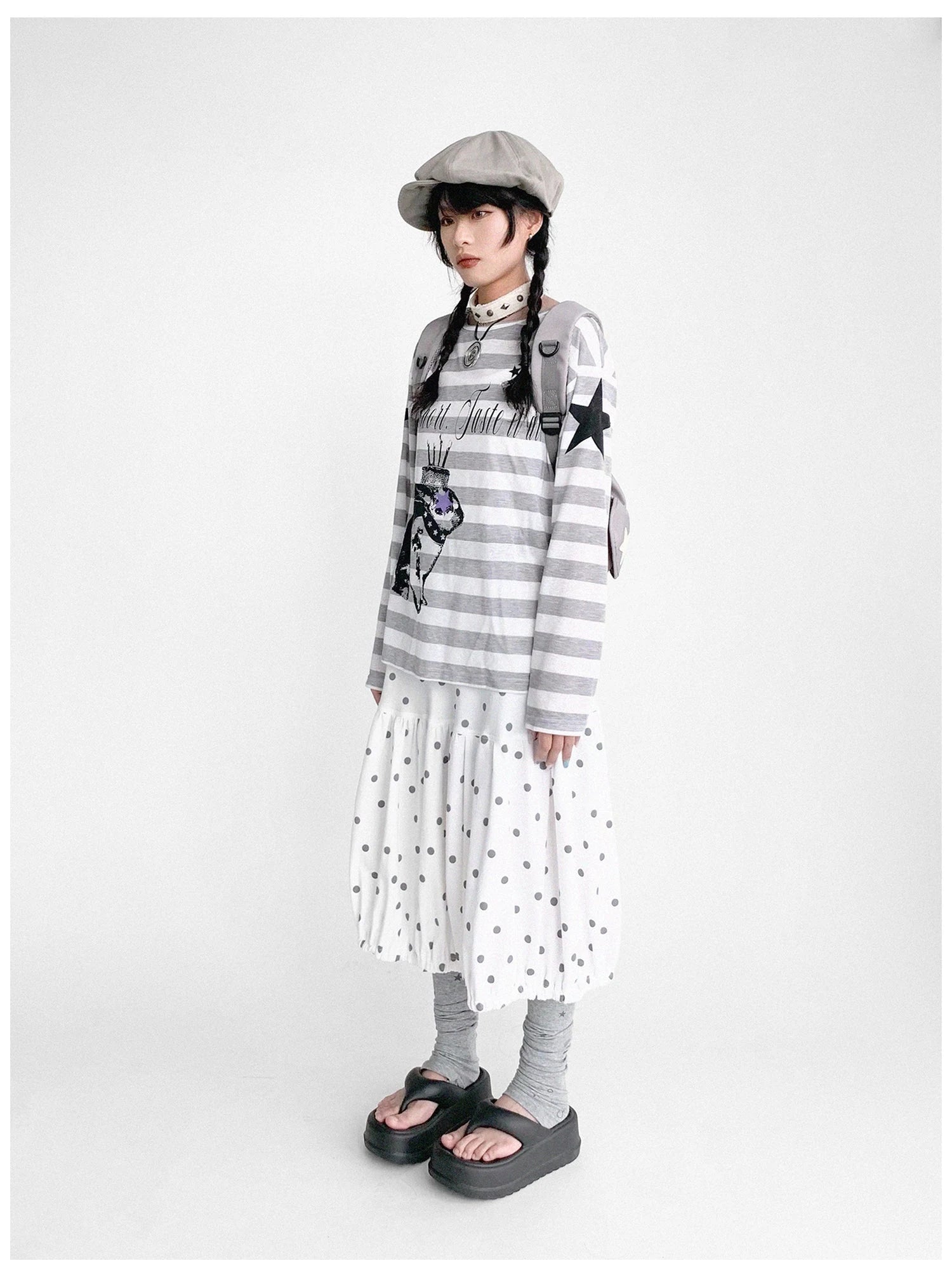 Coconut Bobble Dot Knitted Bloom Skirt