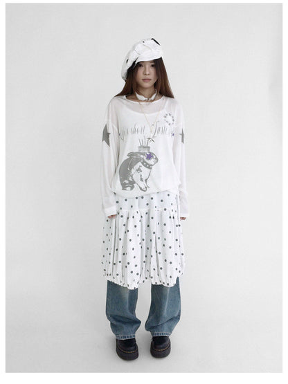 innomoood Coconut Bobble Dot Knitted Bloom Skirt