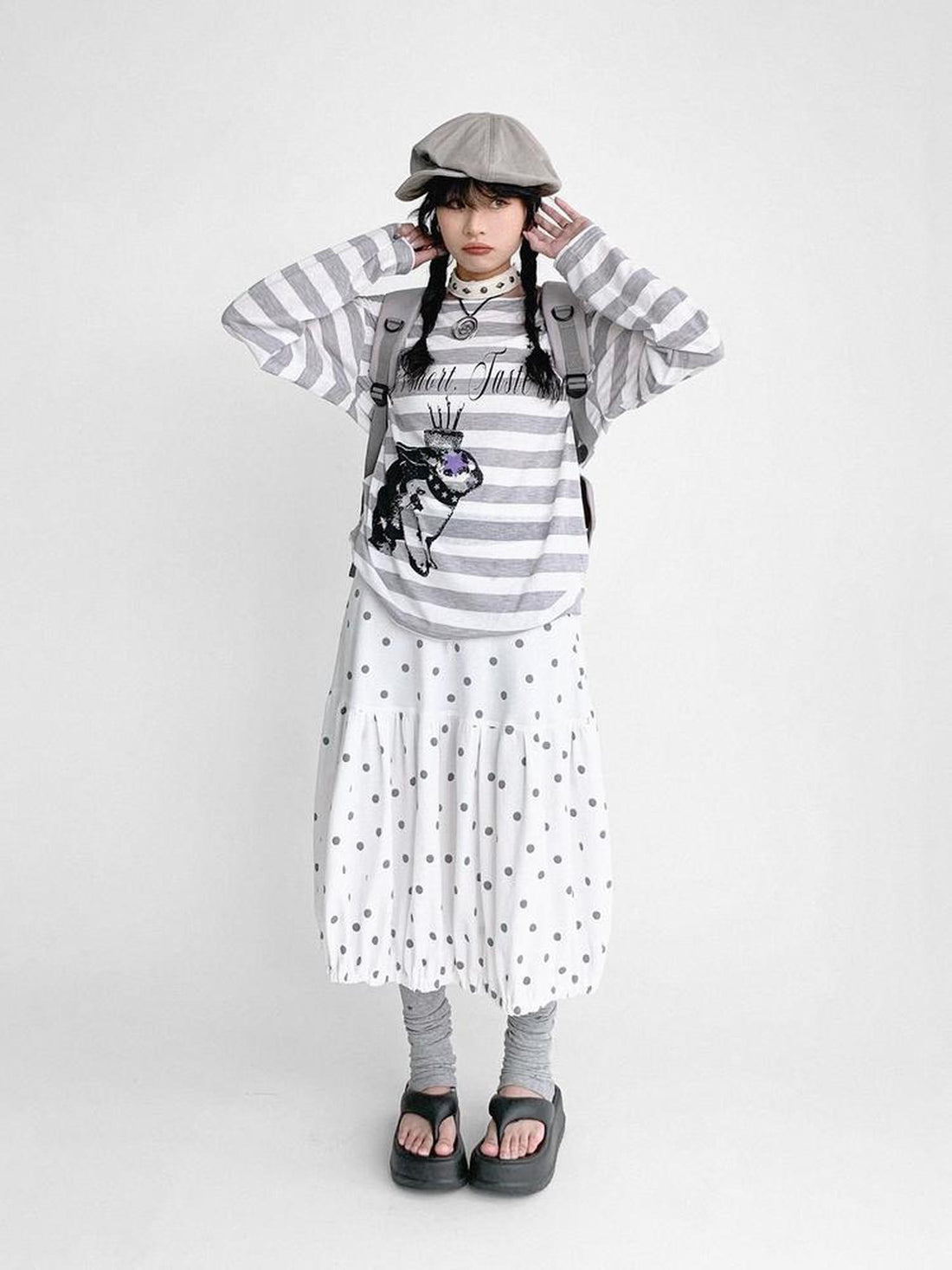 innomoood Coconut Bobble Dot Knitted Bloom Skirt