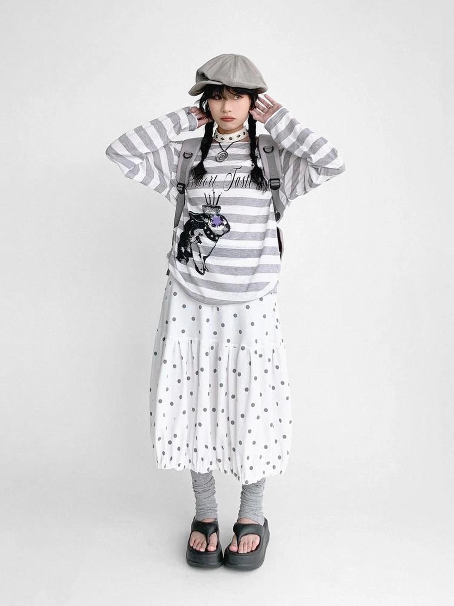 Coconut Bobble Dot Knitted Bloom Skirt