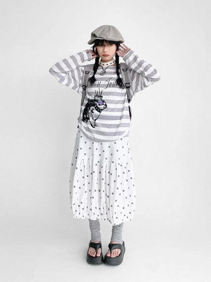 Coconut Bobble Dot Knitted Bloom Skirt