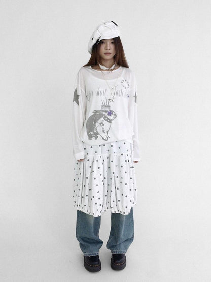 innomoood Coconut Bobble Dot Knitted Bloom Skirt
