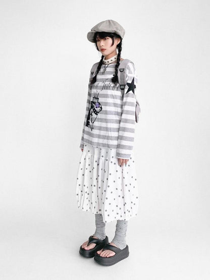 innomoood Coconut Bobble Dot Knitted Bloom Skirt