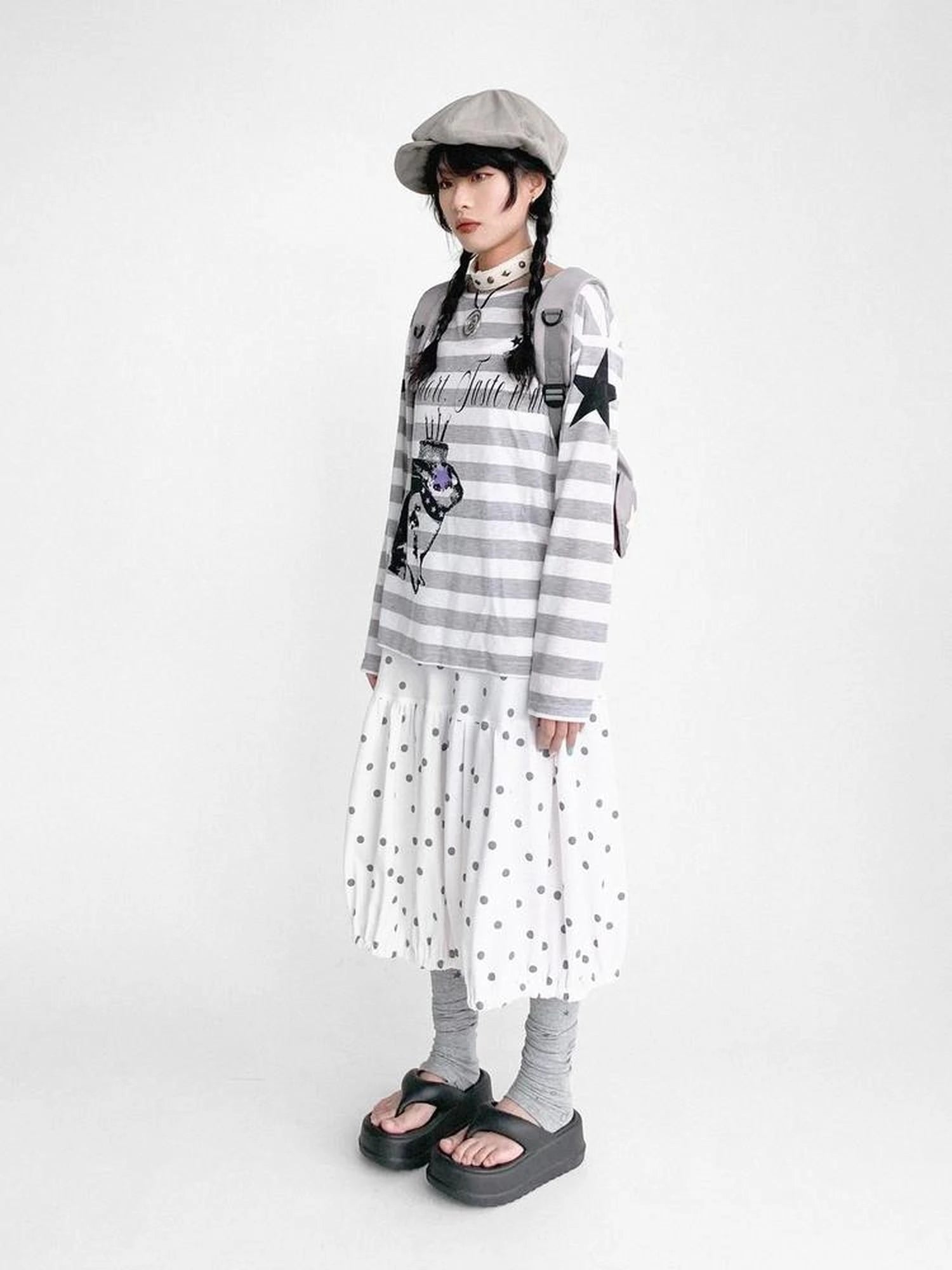 Coconut Bobble Dot Knitted Bloom Skirt