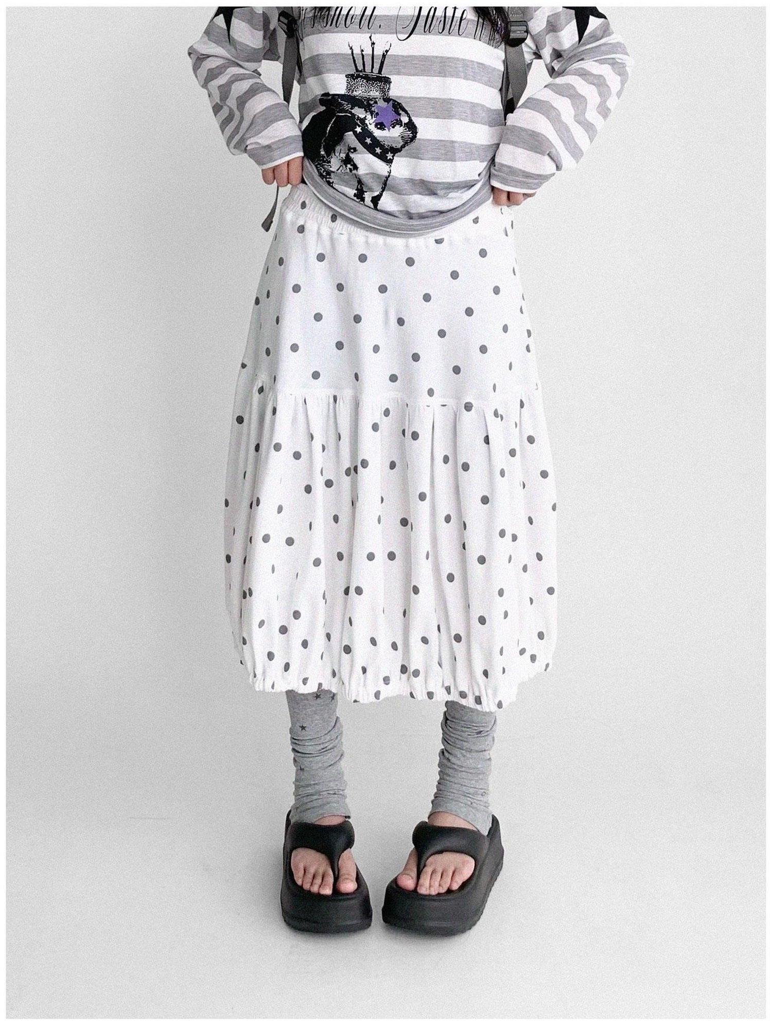 innomoood Coconut Bobble Dot Knitted Bloom Skirt