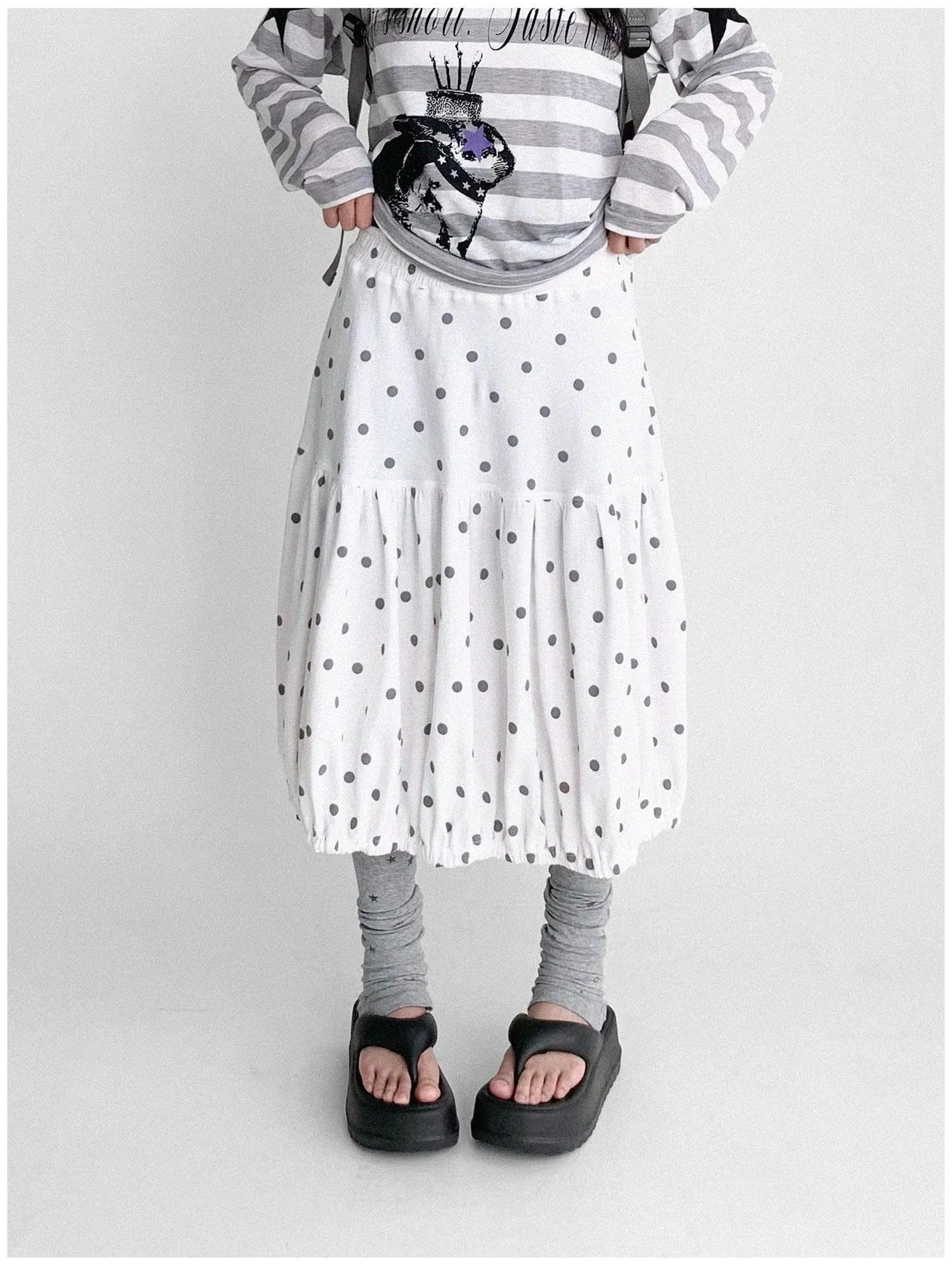 Coconut Bobble Dot Knitted Bloom Skirt