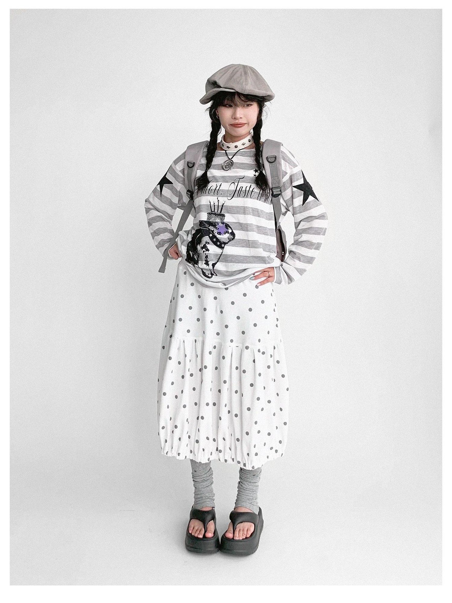 innomoood Coconut Bobble Dot Knitted Bloom Skirt