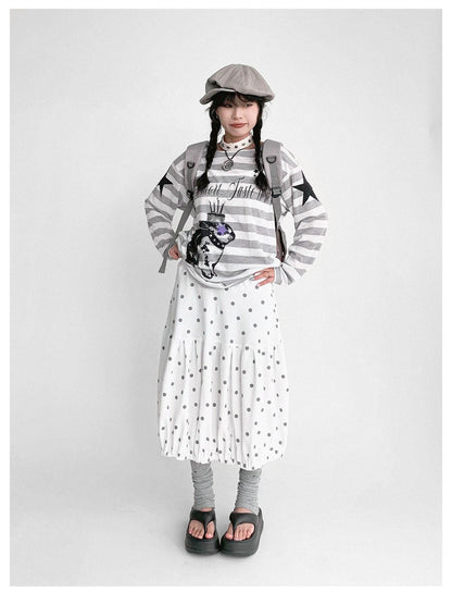 innomoood Coconut Bobble Dot Knitted Bloom Skirt