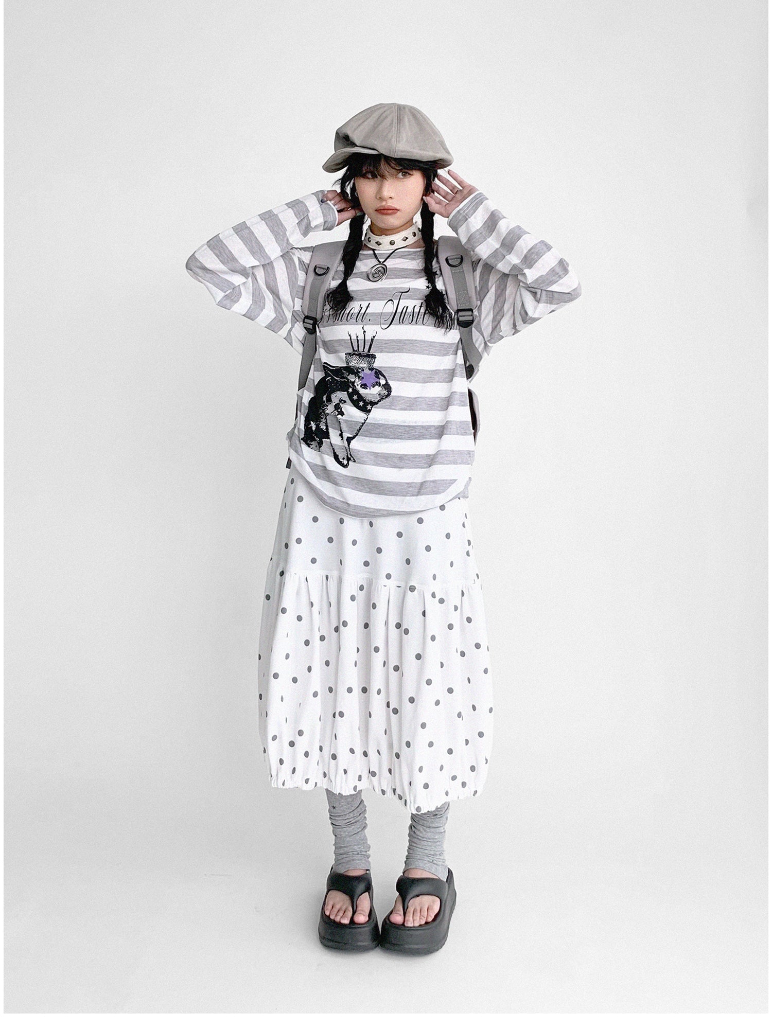 innomoood Coconut Bobble Dot Knitted Bloom Skirt