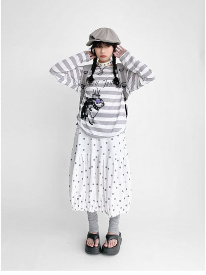 innomoood Coconut Bobble Dot Knitted Bloom Skirt