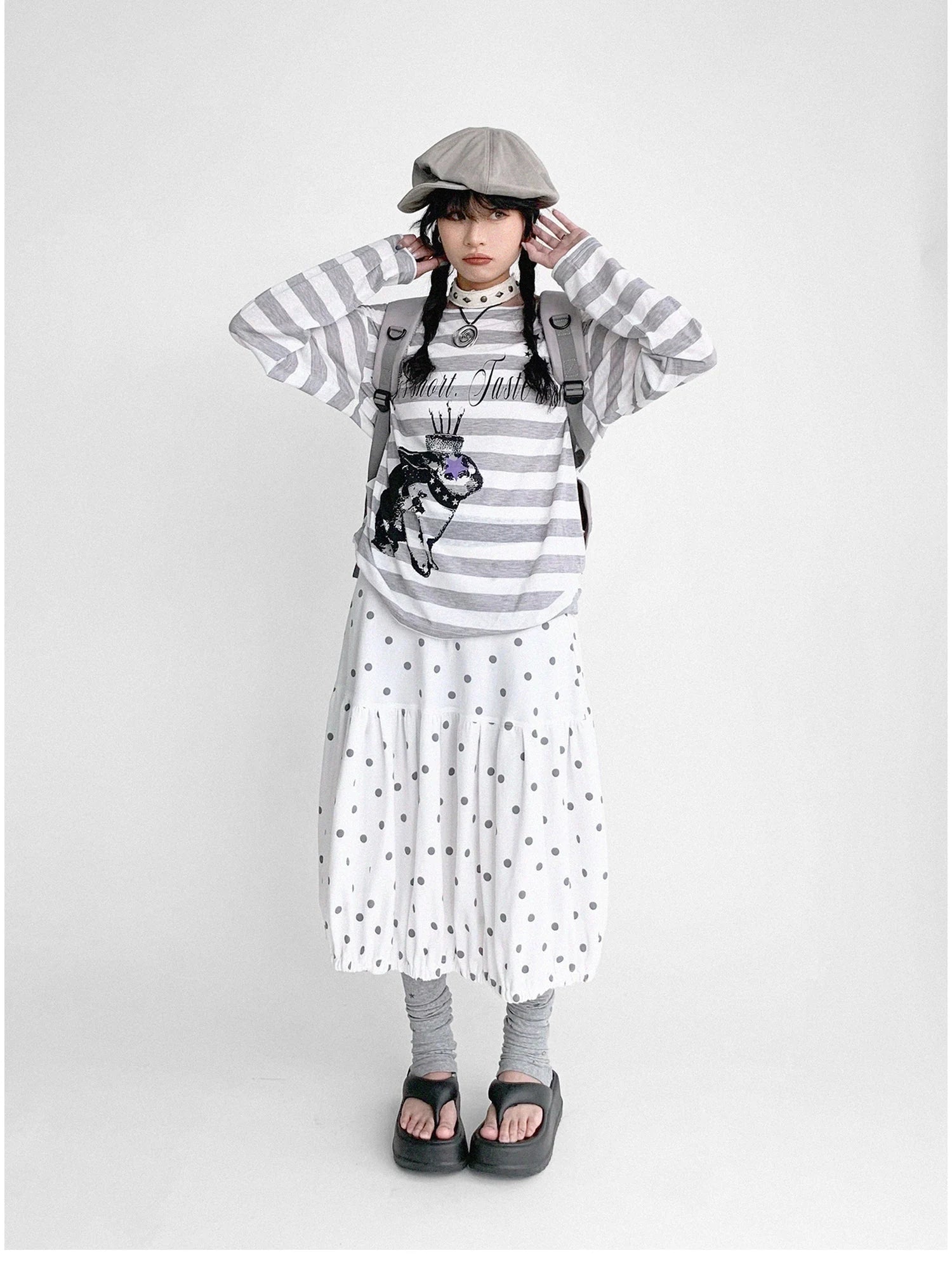 Coconut Bobble Dot Knitted Bloom Skirt