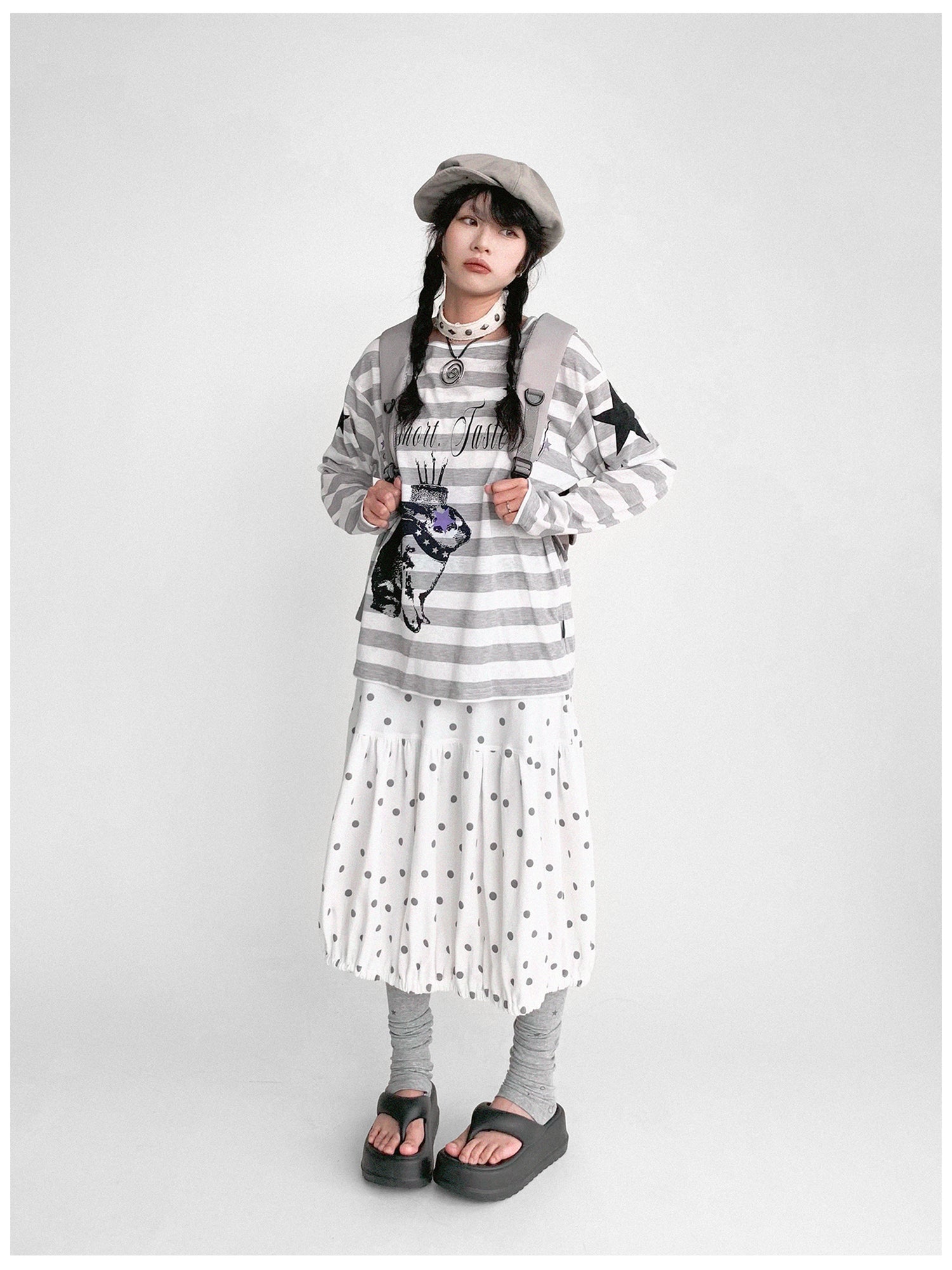 innomoood Coconut Bobble Dot Knitted Bloom Skirt