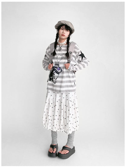 innomoood Coconut Bobble Dot Knitted Bloom Skirt