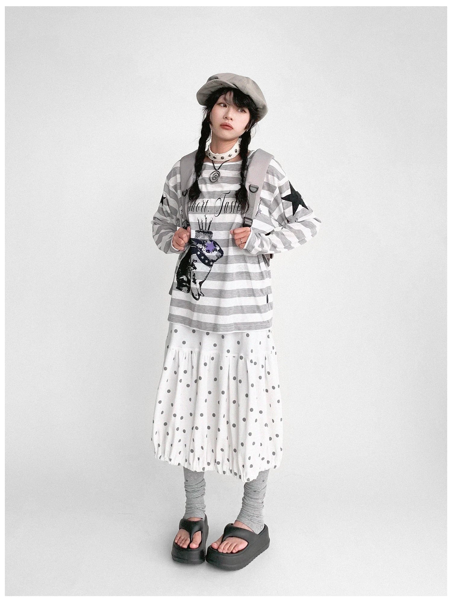 Coconut Bobble Dot Knitted Bloom Skirt