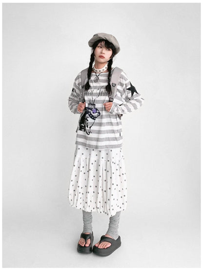 Coconut Bobble Dot Knitted Bloom Skirt