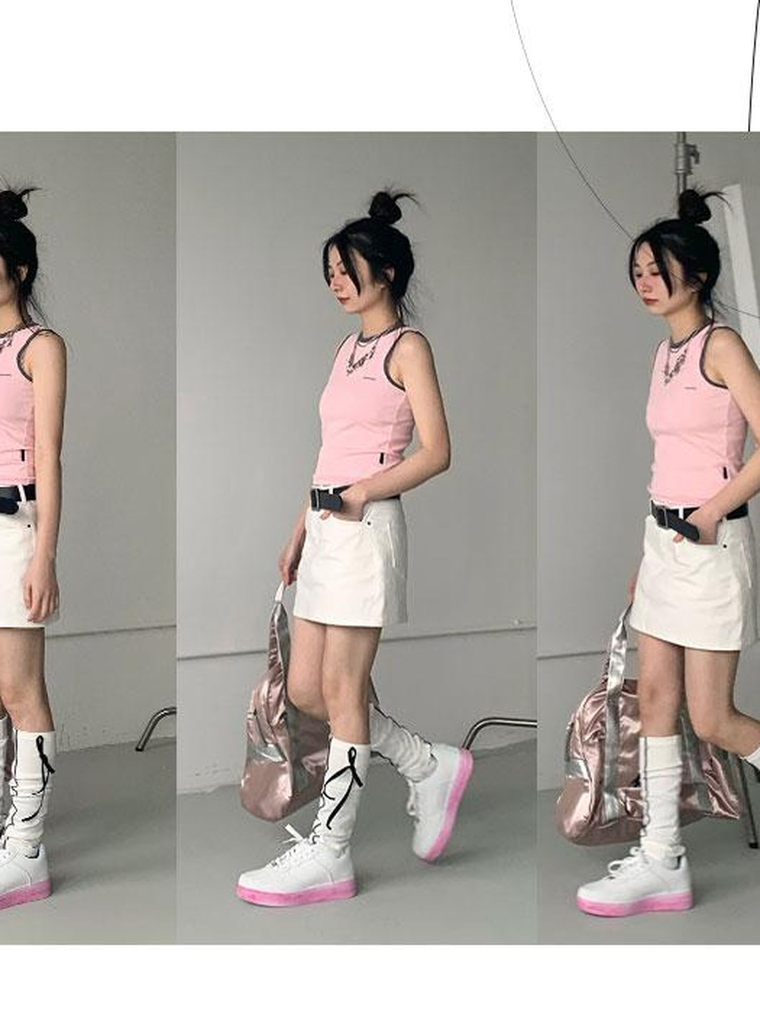innomoood Color Block Stretch Sleeveless Vest Y2K Retro Fit
