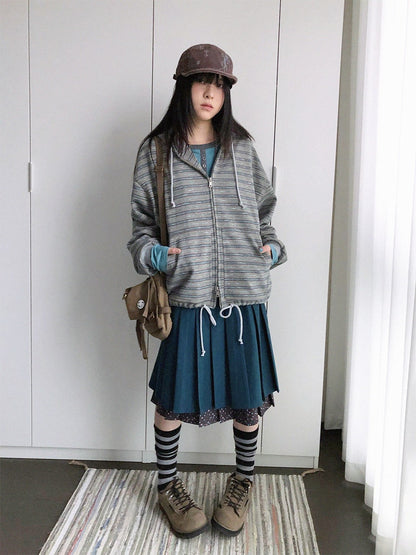 innomoood Color Block Striped Loose Fit Cotton Blend Women&