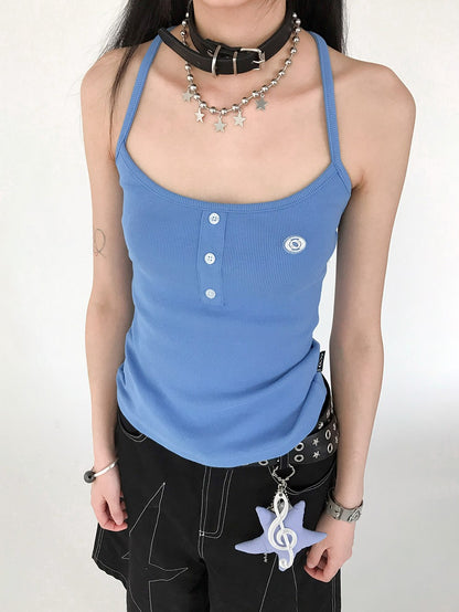 innomoood Colorful Logo Racerback Tight Stretch Side Coverage Women&