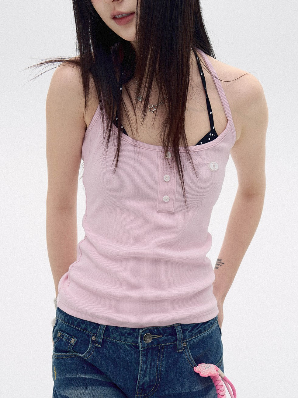 innomoood Colorful Logo Racerback Tight Stretch Side Coverage Women&