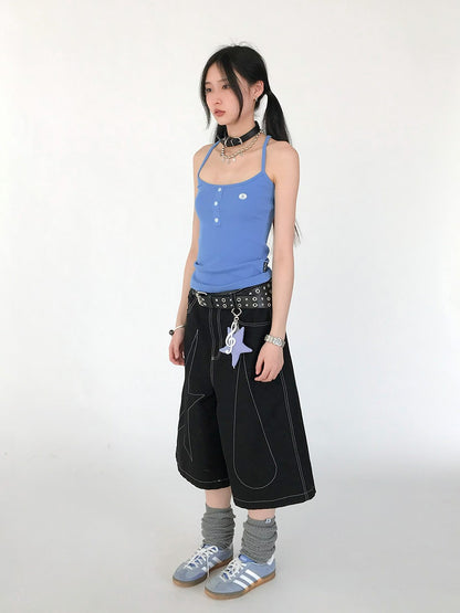 innomoood Colorful Logo Racerback Tight Stretch Side Coverage Women&