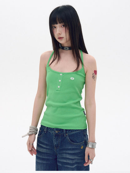 innomoood Colorful Logo Racerback Tight Stretch Side Coverage Women&