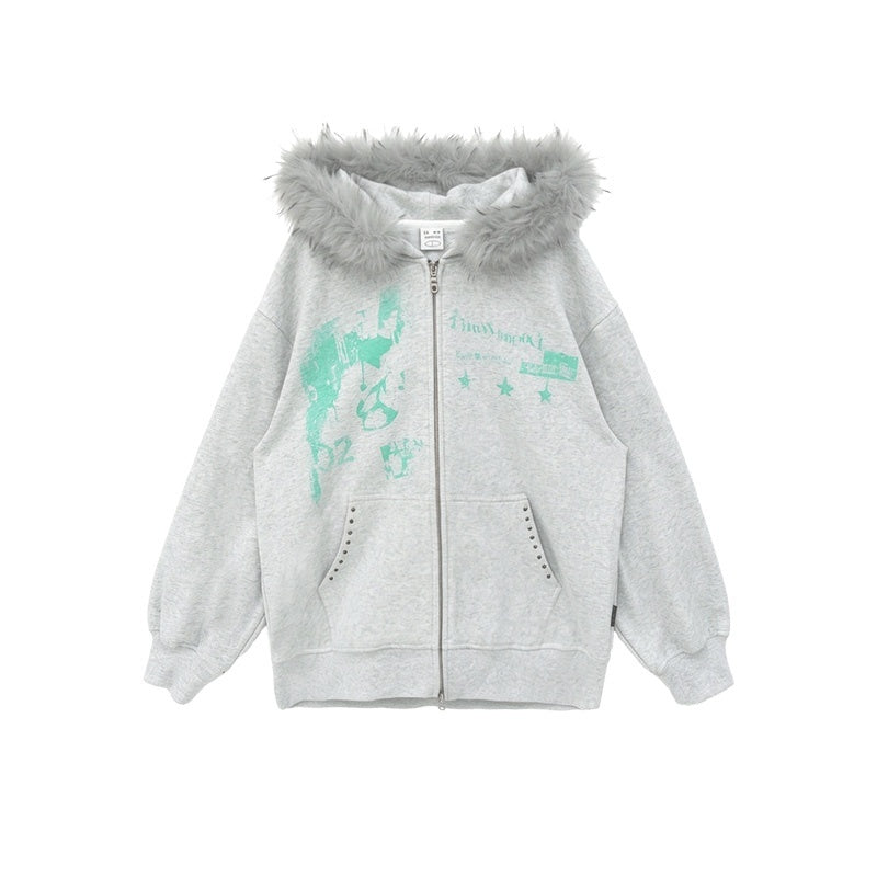 innomoood_Corner_Sticker_Print_Detachable_Fur_Collar_Rivet_Women&
