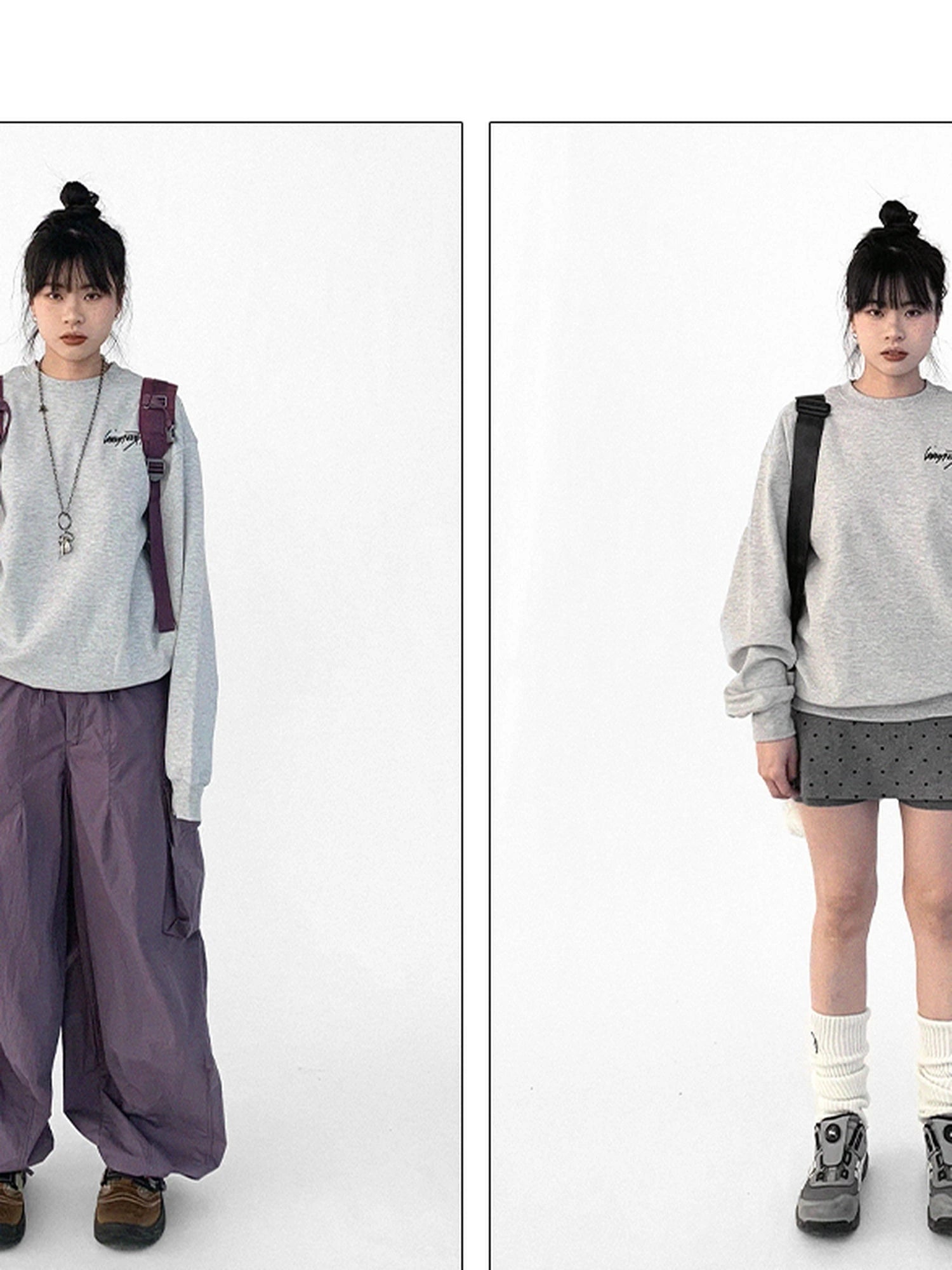 Cotton Elastic Sleeve Round Neck Embroidered Logo Sweatshirt