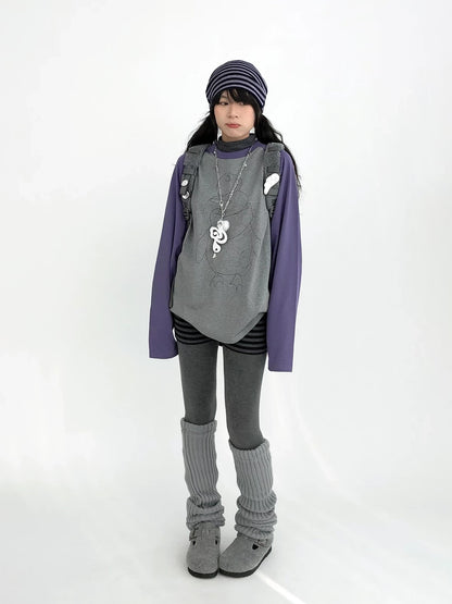 innomoood Cotton Printed Casual Loose Fit Unisex Cartoon Animal Long Sleeve T-Shirt