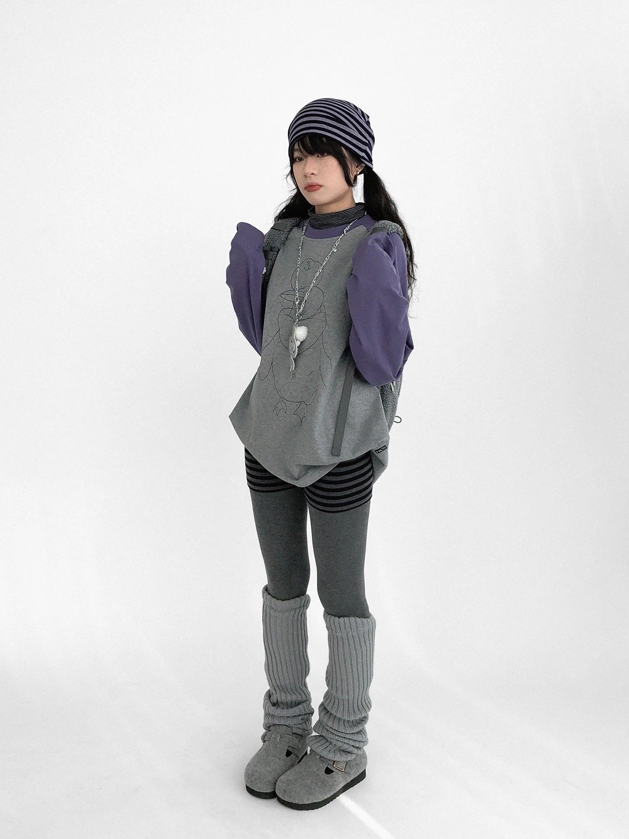 innomoood Cotton Printed Casual Loose Fit Unisex Cartoon Animal Long Sleeve T-Shirt