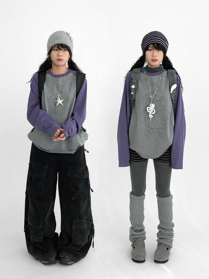 innomoood Cotton Printed Casual Loose Fit Unisex Cartoon Animal Long Sleeve T-Shirt