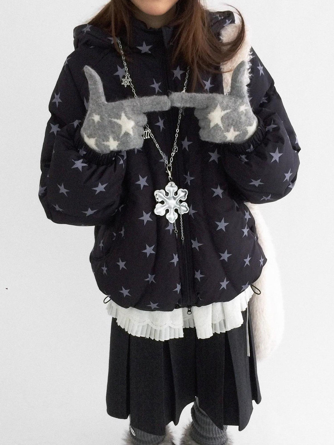 innomoood Cozy Insulated Oversized Stand Collar Zip Women Commuter Puffer Jacket