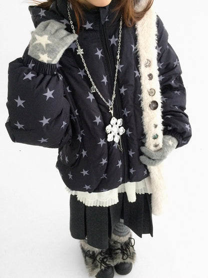 innomoood Cozy Insulated Oversized Stand Collar Zip Women Commuter Puffer Jacket