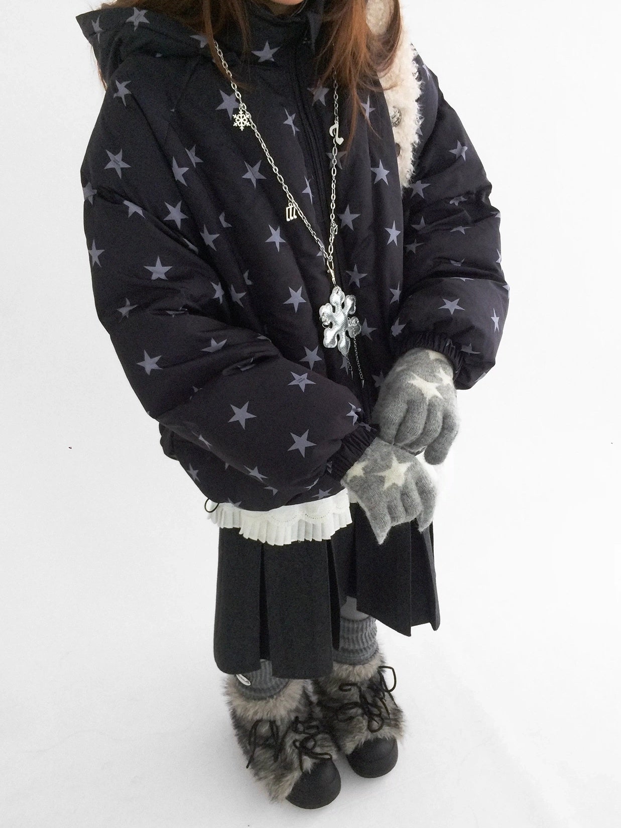 innomoood Cozy Insulated Oversized Stand Collar Zip Women Commuter Puffer Jacket