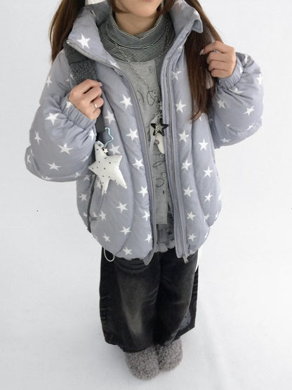 innomoood Cozy Insulated Oversized Stand Collar Zip Women Commuter Puffer Jacket