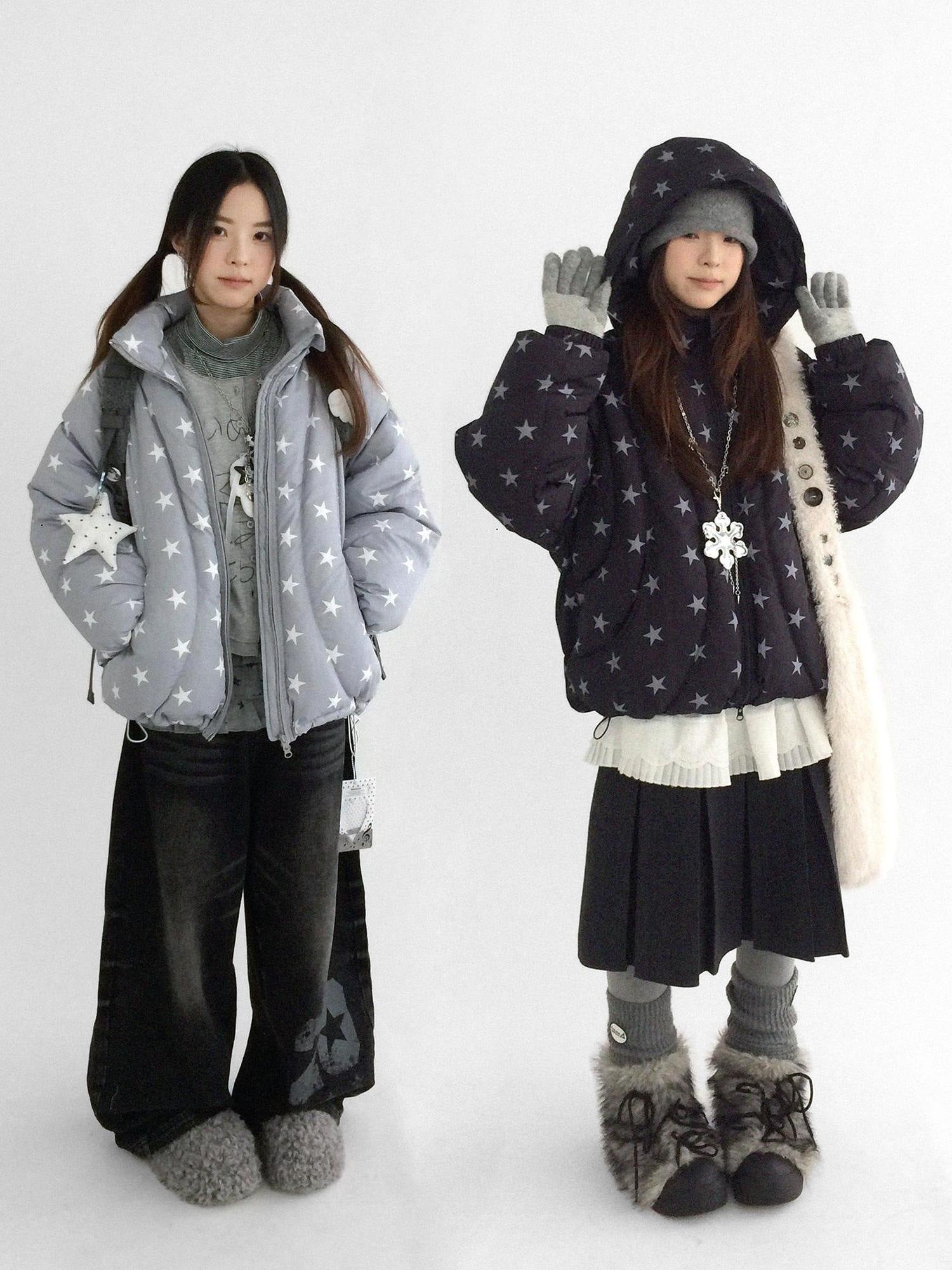 innomoood Cozy Insulated Oversized Stand Collar Zip Women Commuter Puffer Jacket