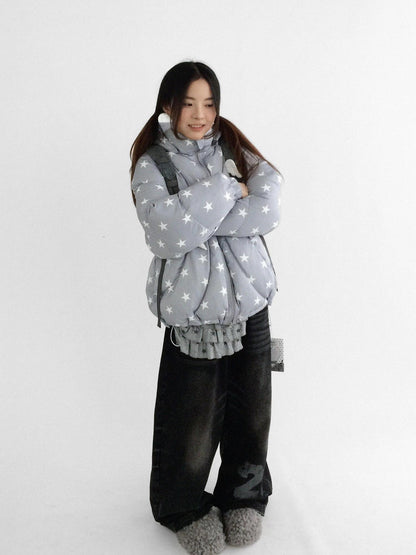 innomoood Cozy Insulated Oversized Stand Collar Zip Women Commuter Puffer Jacket