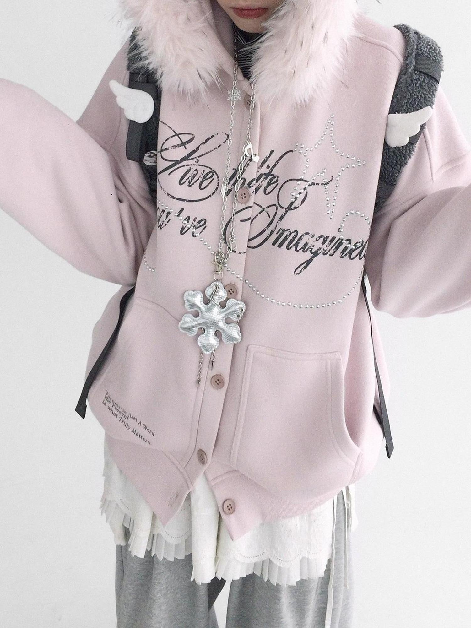 innomoood Cozy Loose Fit Hooded Cardigan Commuter Women Long Sleeve Button Hoodies