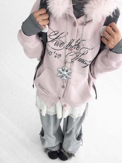 innomoood Cozy Loose Fit Hooded Cardigan Commuter Women Long Sleeve Button Hoodies