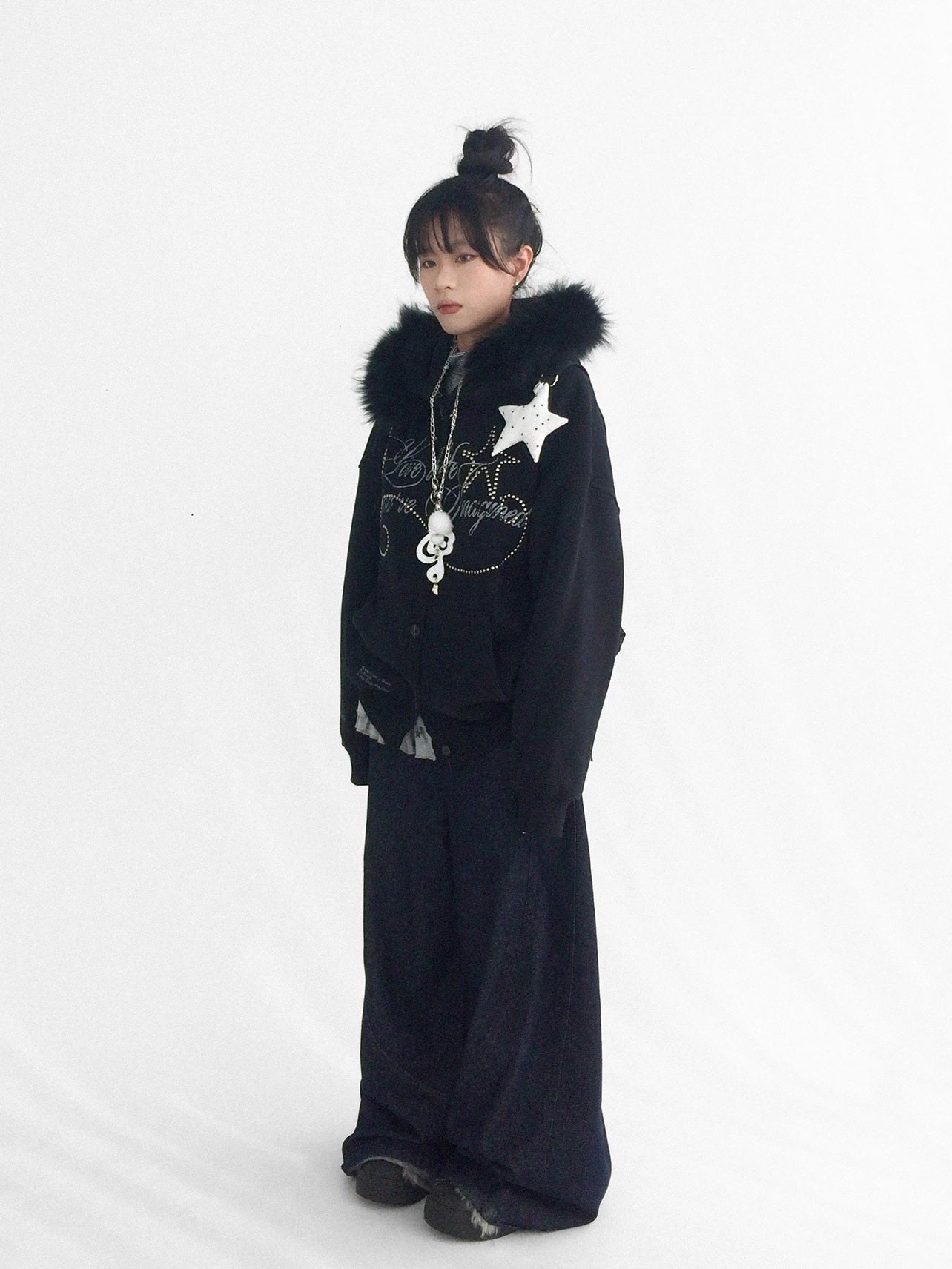 innomoood Cozy Loose Fit Hooded Cardigan Commuter Women Long Sleeve Button Hoodies