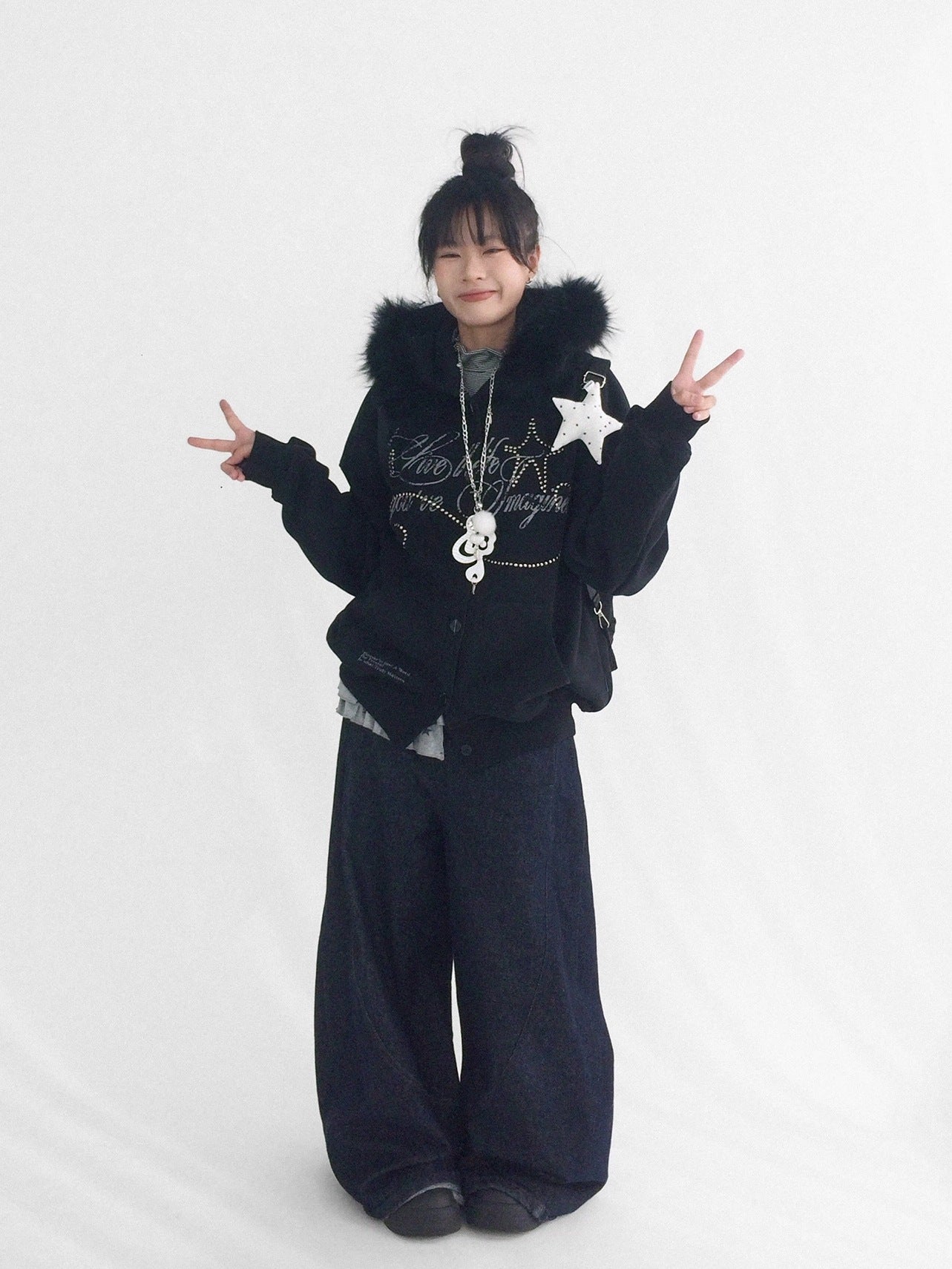 innomoood Cozy Loose Fit Hooded Cardigan Commuter Women Long Sleeve Button Hoodies