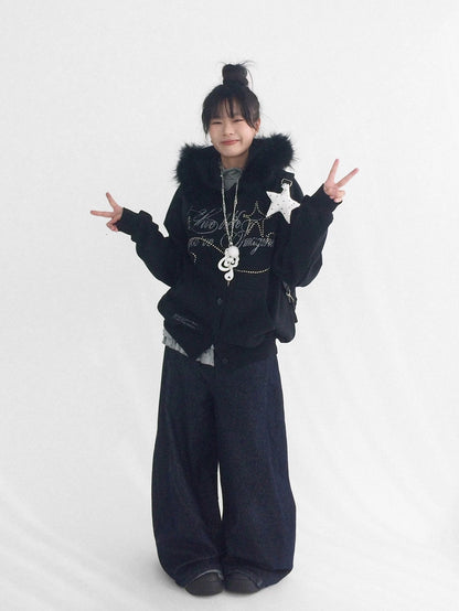 innomoood Cozy Loose Fit Hooded Cardigan Commuter Women Long Sleeve Button Hoodies