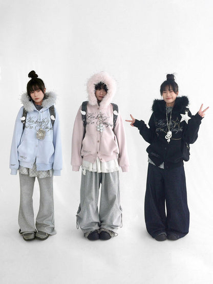 innomoood Cozy Loose Fit Hooded Cardigan Commuter Women Long Sleeve Button Hoodies