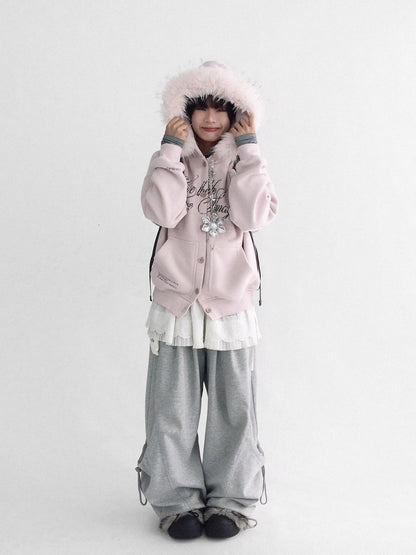 innomoood Cozy Loose Fit Hooded Cardigan Commuter Women Long Sleeve Button Hoodies