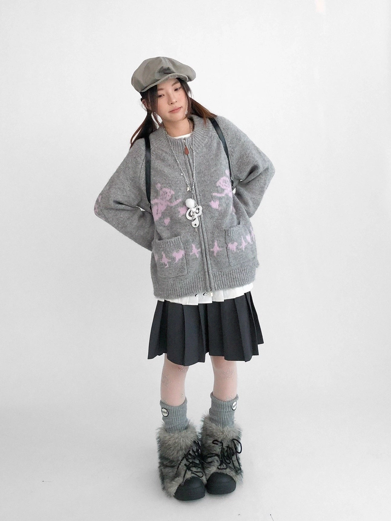 innomoood Cozy Thermal Commuter Loose Fit Pullover Round Neck Unisex Solid Knit Sweater