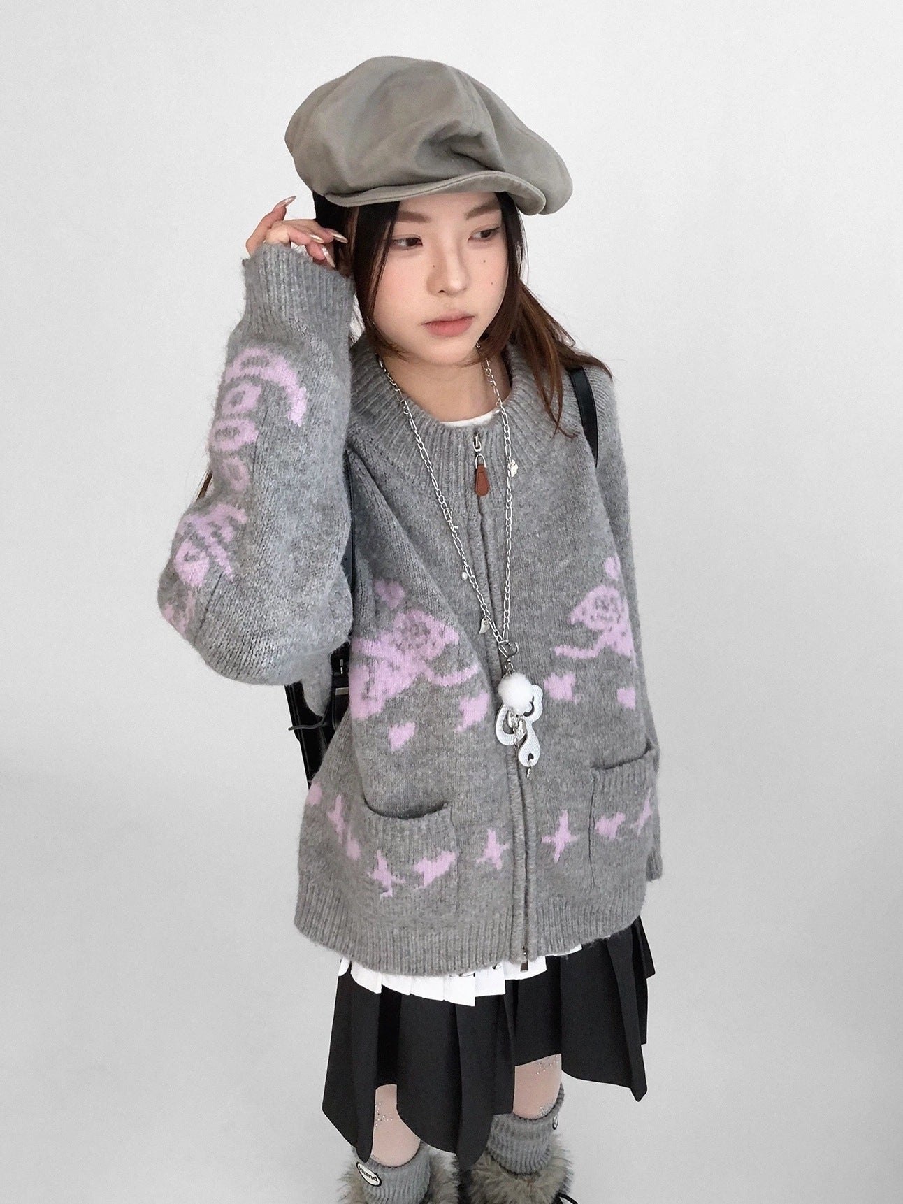 innomoood Cozy Thermal Commuter Loose Fit Pullover Round Neck Unisex Solid Knit Sweater